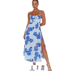 Floral Blue Midi Dress